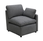 TOCO Meubles - Fauteuil d'angle gris en chenille, style moderne et confortable, idéal pour salon modulable.