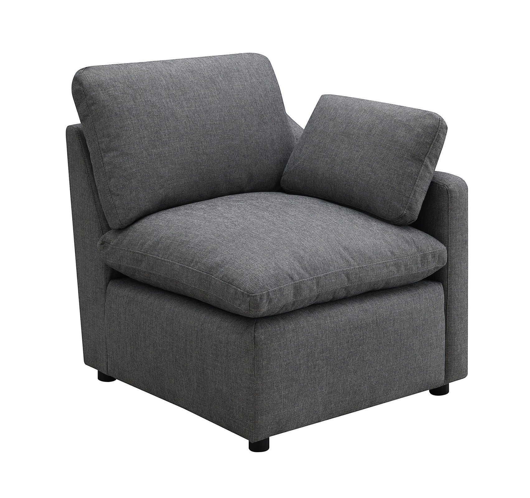 TOCO Meubles - Fauteuil d'angle gris en chenille, style moderne et confortable, idéal pour salon modulable.