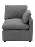 TOCO Meubles - Fauteuil d'angle gris en chenille confortable, style moderne et modulable.