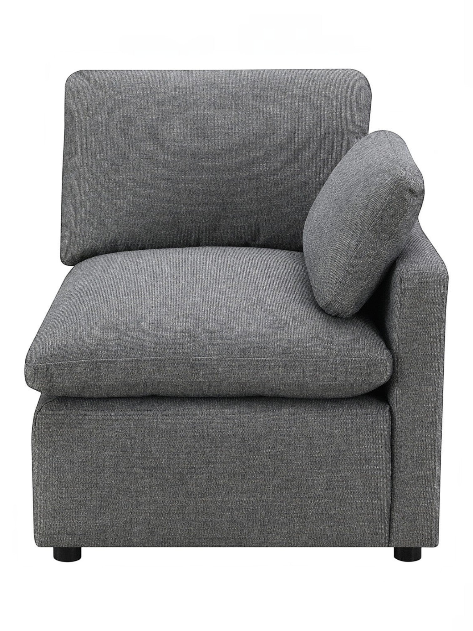 TOCO Meubles - Fauteuil d'angle gris en chenille confortable, style moderne et modulable.