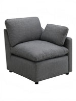 TOCO Meubles - Fauteuil d'angle gris en chenille, style moderne et confortable, idéal pour salon modulable.