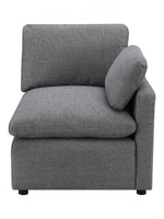 TOCO Meubles - Fauteuil d'angle gris en chenille confortable, style moderne et modulable.