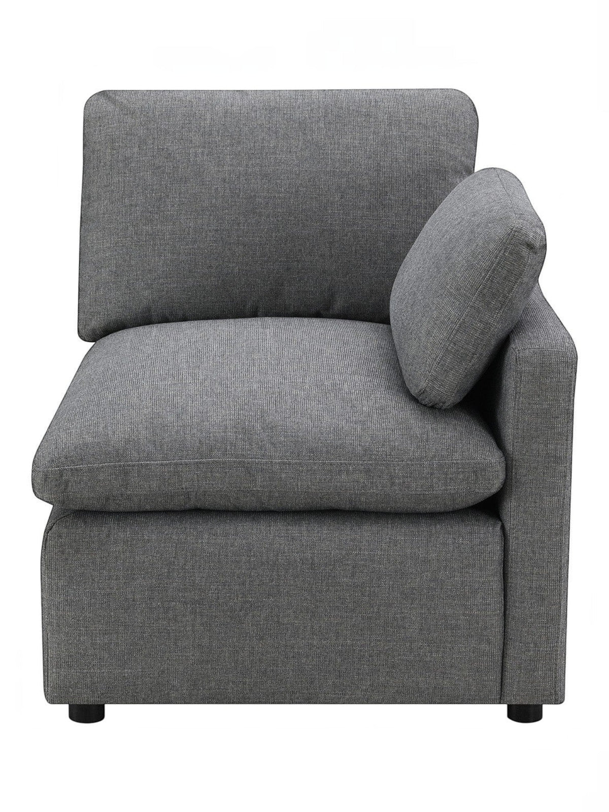 TOCO Meubles - Fauteuil d'angle gris en chenille confortable, style moderne et modulable.
