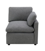 TOCO Meubles - Fauteuil d'angle gris en chenille confortable, style moderne et modulable.