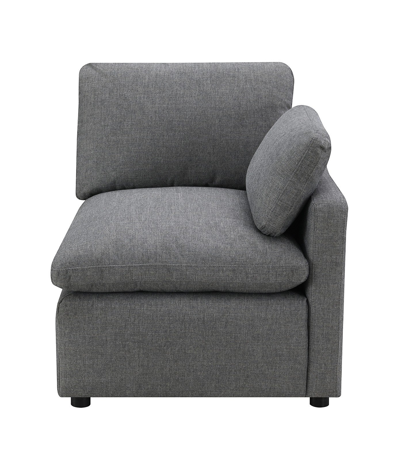 TOCO Meubles - Fauteuil d'angle gris en chenille confortable, style moderne et modulable.