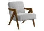 Fauteuil d'appoint TOCO Meubles Caleb gris chiné avec accoudoirs et pieds en bois naturel