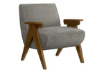 Fauteuil d'appoint Carl TOCO Meubles gris chiné avec accoudoirs et pieds en bois