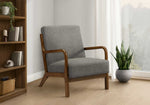 Fauteuil d'appoint Ulysse gris chiné avec accoudoirs en bois courbé par TOCO Meubles