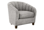 Fauteuil d'appoint Noella TOCO Meubles gris chiné, dossier arrondi, pieds en bois
