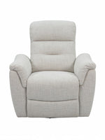 Fauteuil inclinable Hudson en tissu beige clair de TOCO Meubles, idéal pour un coin détente.
