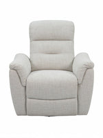 Fauteuil inclinable Hudson en tissu beige clair de TOCO Meubles, idéal pour un coin détente.