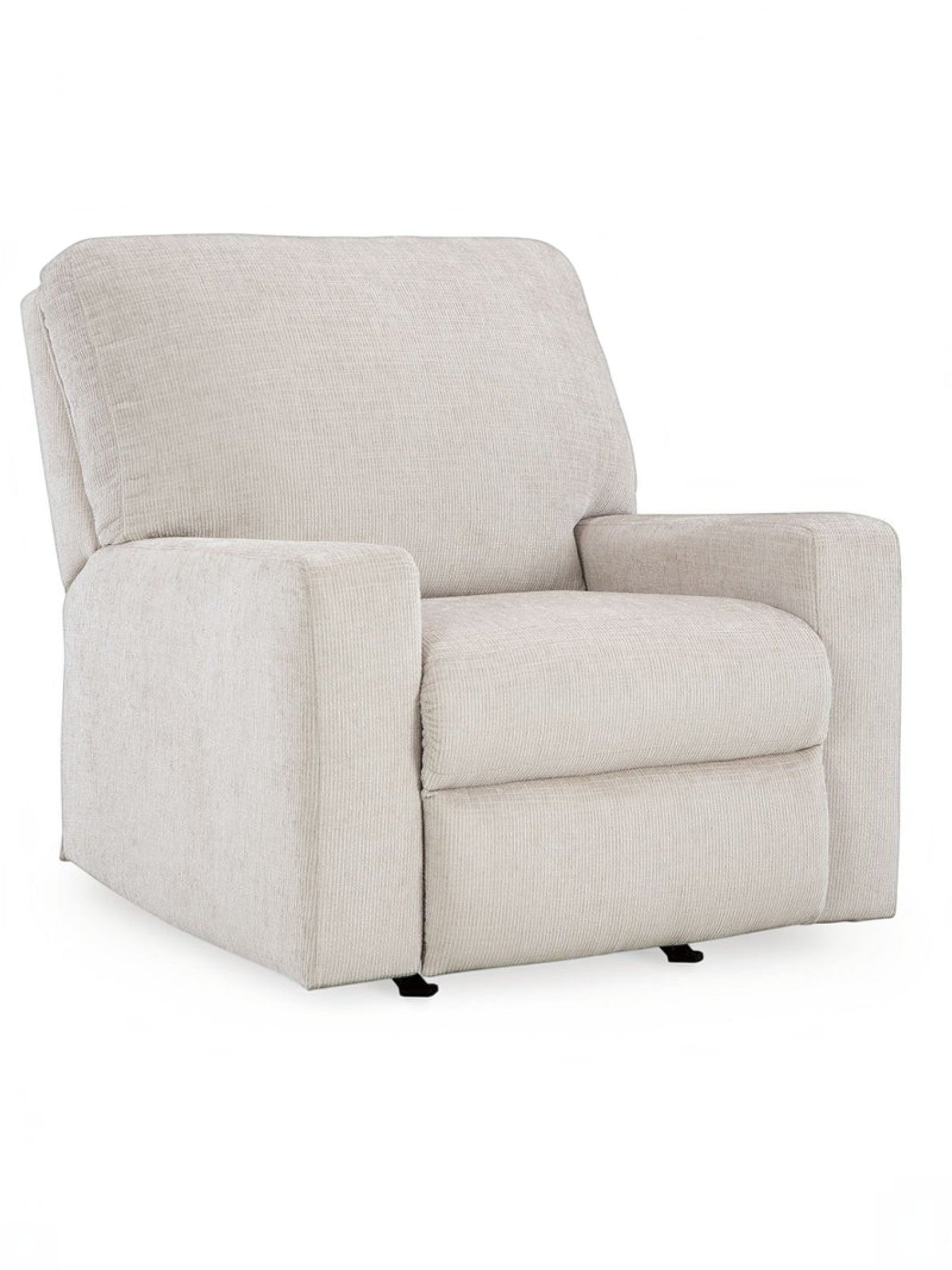 Fauteuil inclinable à bascule Toscana de TOCO Meubles en tissu texturé beige clair au design moderne et confortable