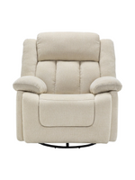Fauteuil inclinable beige TOCO Meubles avec dossier haut à surpiqûres, accoudoirs rembourrés et base pivotante