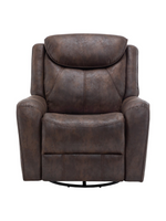 Fauteuil inclinable électrique TOCO Meubles Jackson en similicuir brun avec base pivotante et dossier rembourré