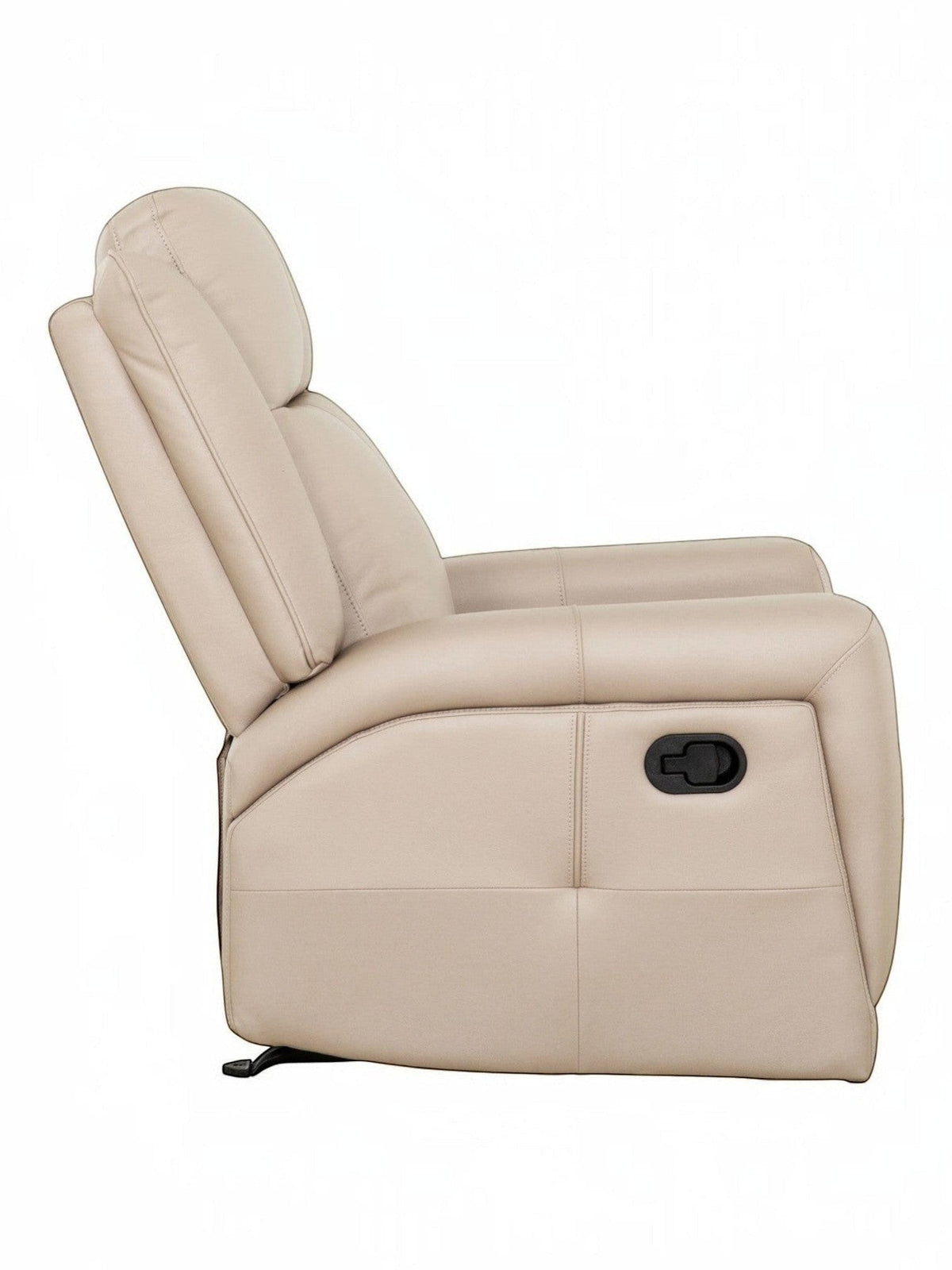 Fauteuil inclinable Charlie beige en cuir de TOCO Meubles, idéal pour le salon.