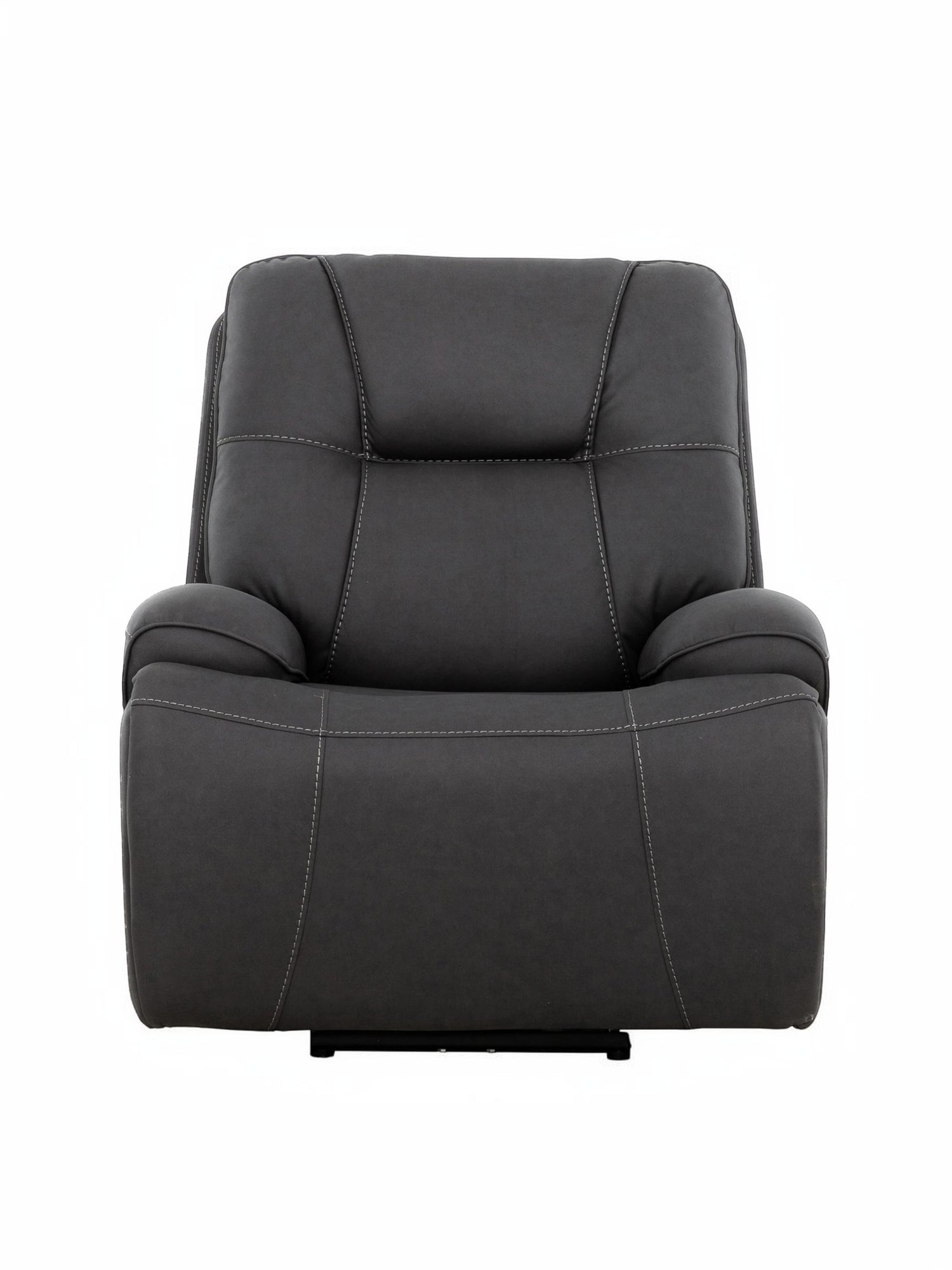 Fauteuil inclinable Elvis gris foncé TOCO Meubles avec surpiqûres contrastantes, idéal pour le salon.