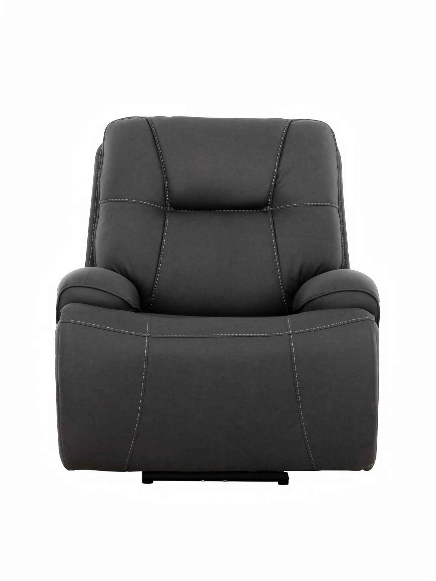 Fauteuil inclinable Elvis gris foncé TOCO Meubles avec surpiqûres contrastantes, idéal pour le salon.