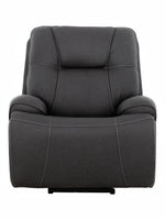 Fauteuil inclinable Elvis gris foncé TOCO Meubles avec surpiqûres contrastantes, idéal pour le salon.