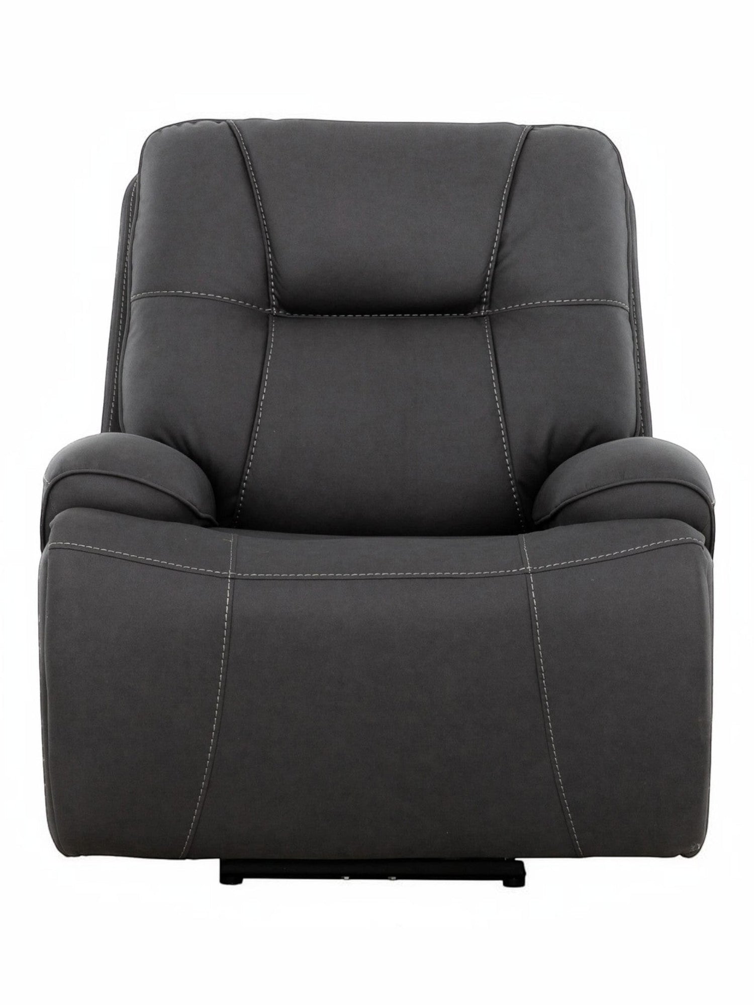 Fauteuil inclinable Elvis gris foncé TOCO Meubles avec surpiqûres contrastantes, idéal pour le salon.