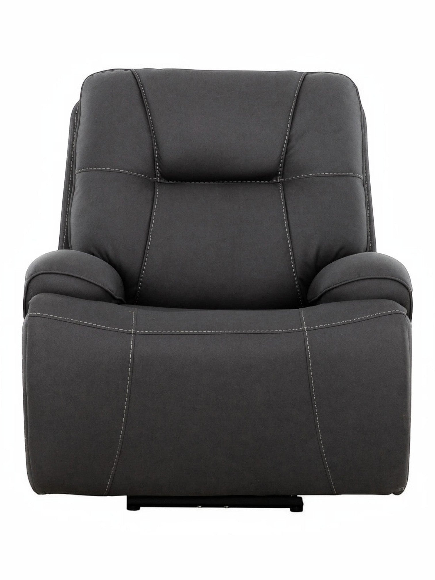 Fauteuil inclinable Elvis gris foncé TOCO Meubles avec surpiqûres contrastantes, idéal pour le salon.
