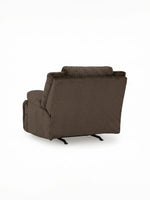 Fauteuil inclinable Enzo de TOCO Meubles en tissu brun chocolat avec dossier texturé pour un confort optimal.