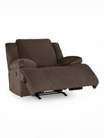 Fauteuil inclinable Enzo TOCO Meubles en tissu brun chocolat texturé avec repose-pieds relevé pour le confort