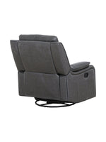 Fauteuil inclinable pivotant et berçant TOCO Meubles Lewis en cuir gris foncé avec levier manuel, vue arrière