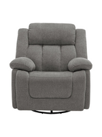 Fauteuil inclinable TOCO Meubles Ricardo gris surdimensionné avec dossier haut, accoudoirs coussinés et base pivotante