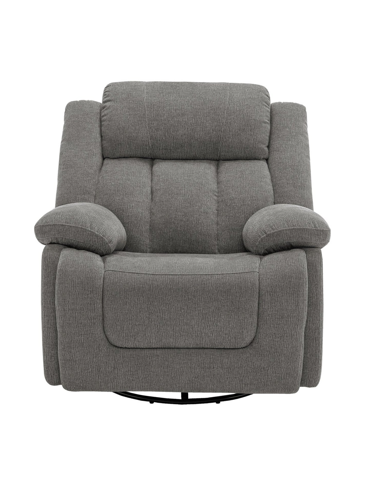 Fauteuil inclinable TOCO Meubles Ricardo gris surdimensionné avec dossier haut, accoudoirs coussinés et base pivotante