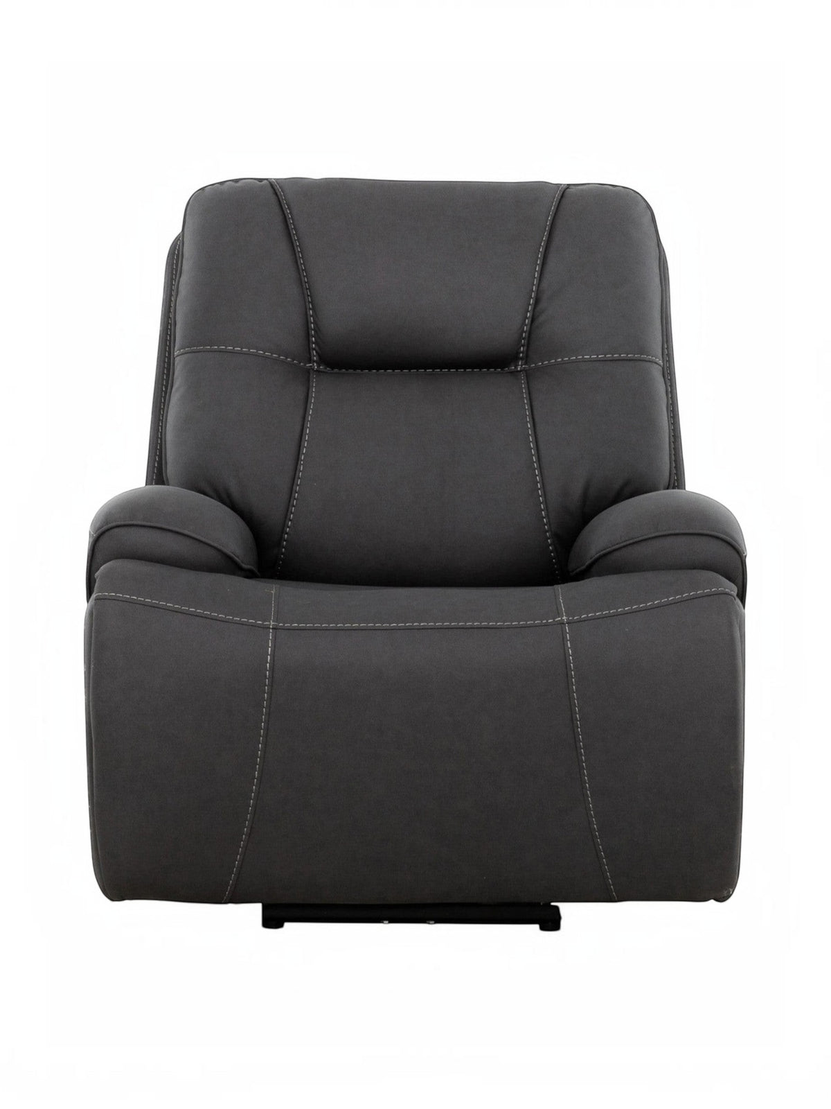 Fauteuil inclinable Elvis gris foncé avec surpiqûres contrastantes, proposé par TOCO Meubles pour le salon.