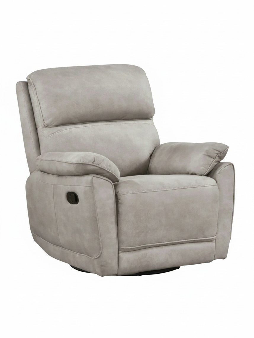 Fauteuil inclinable Dean de TOCO Meubles en tissu gris doux avec accoudoirs rembourrés pour un confort optimal