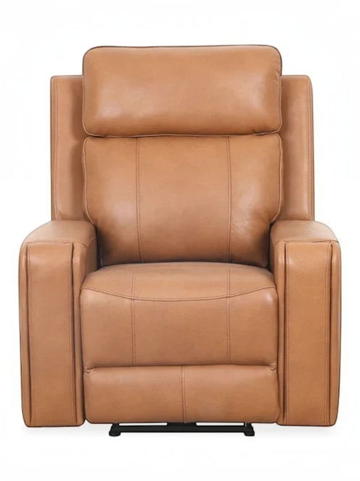 Fauteuil inclinable Miles de TOCO Meubles en cuir marron clair avec design ergonomique et accoudoirs larges