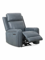 Fauteuil inclinable Miles gris par TOCO Meubles, design ergonomique moderne avec repose-pieds et accoudoirs larges.