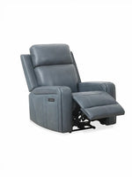 Fauteuil inclinable Miles gris par TOCO Meubles, design ergonomique moderne avec repose-pieds et accoudoirs larges.