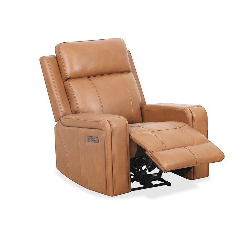 Fauteuil inclinable Miles TOCO Meubles en cuir marron avec accoudoirs larges et design ergonomique moderne