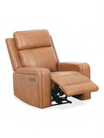 Fauteuil inclinable Miles TOCO Meubles en cuir marron avec accoudoirs larges et design ergonomique moderne