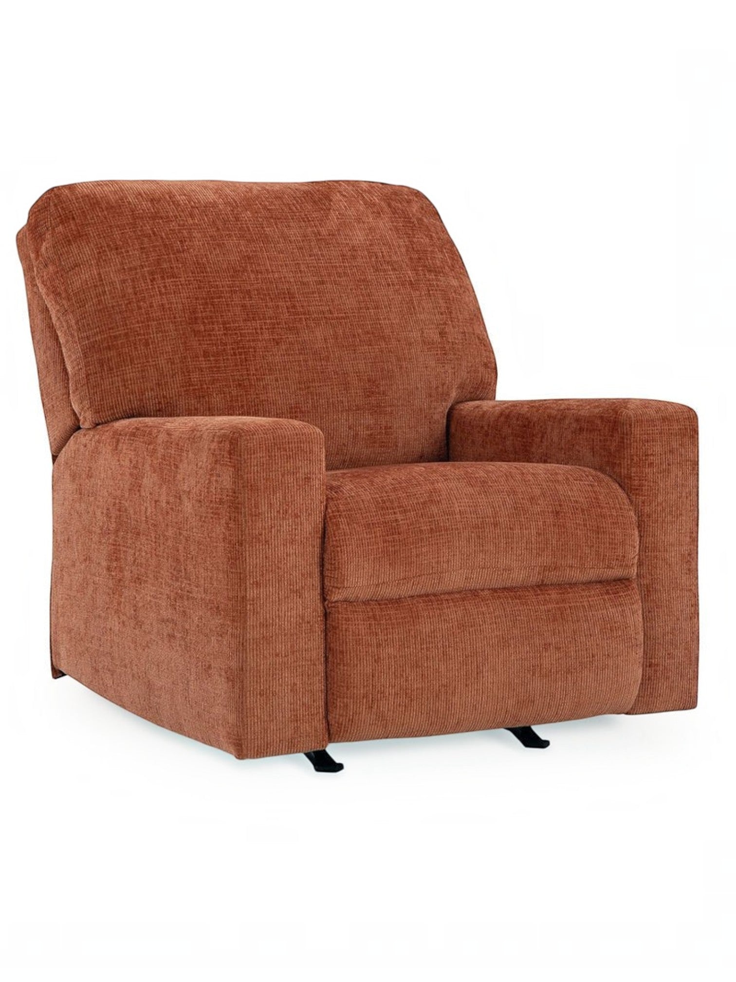 Fauteuil inclinable à bascule TOCO Meubles Toscana en tissu texturé couleur rouille