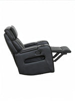 Fauteuil inclinable noir Warren de TOCO Meubles avec porte-gobelets et détails matelassés pour le salon.