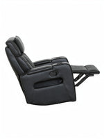 Fauteuil inclinable noir Warren de TOCO Meubles avec porte-gobelets et détails matelassés pour le salon.
