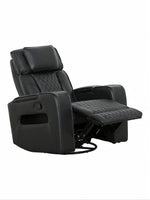 Fauteuil inclinable Warren noir TOCO Meubles avec détails matelassés, idéal pour un salon confortable.