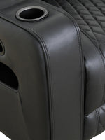 Fauteuil inclinable Warren noir par TOCO Meubles avec revêtement matelassé et porte-gobelet intégré pour le salon.