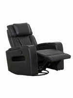 Fauteuil inclinable Warren noir TOCO Meubles avec détails matelassés, idéal pour un salon confortable.