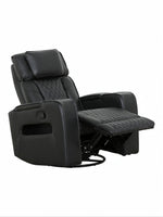 Fauteuil inclinable Warren noir TOCO Meubles avec détails matelassés, idéal pour un salon confortable.