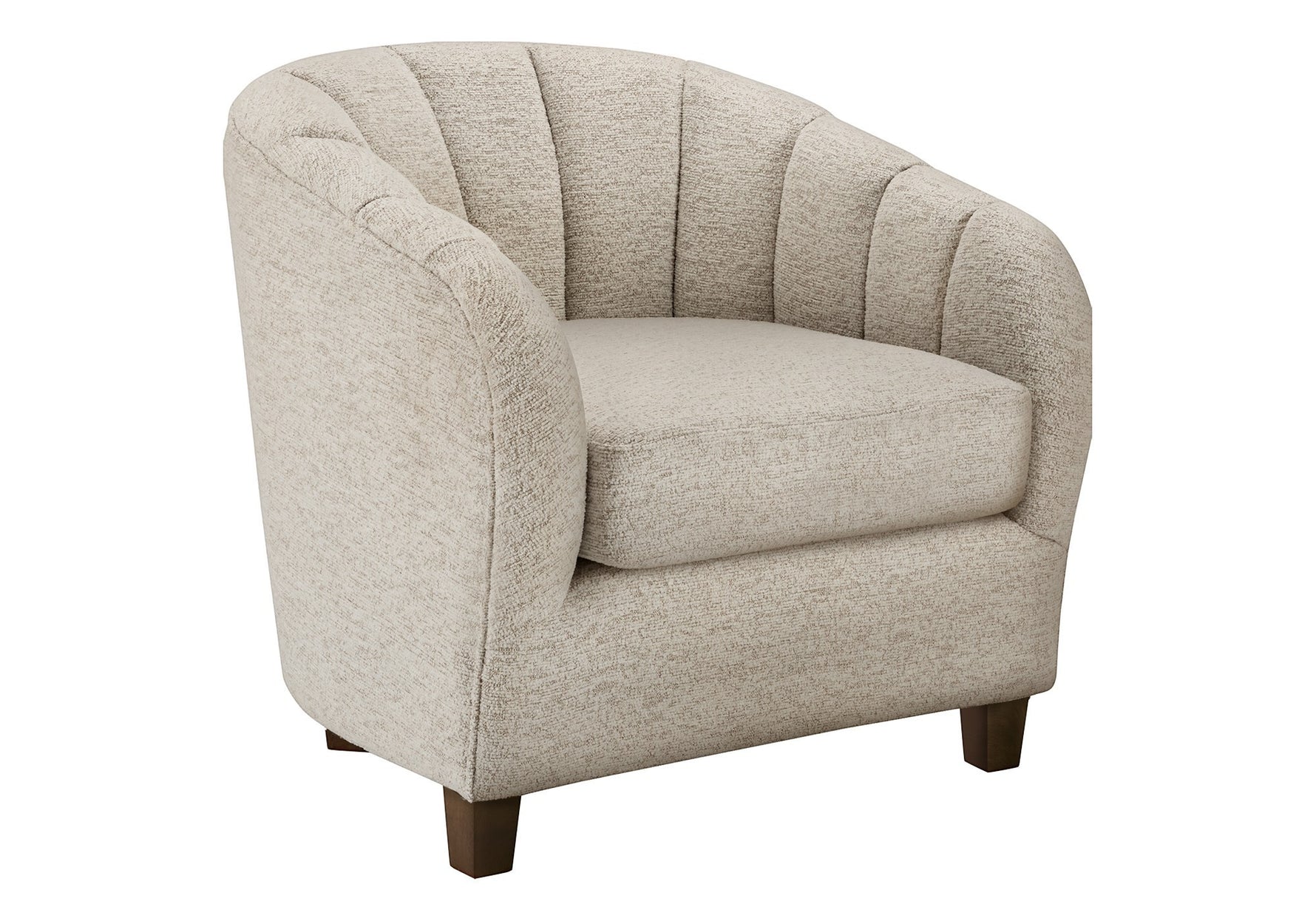 Fauteuil d'appoint Noella TOCO Meubles beige texturé avec dossier arrondi et pieds en bois
