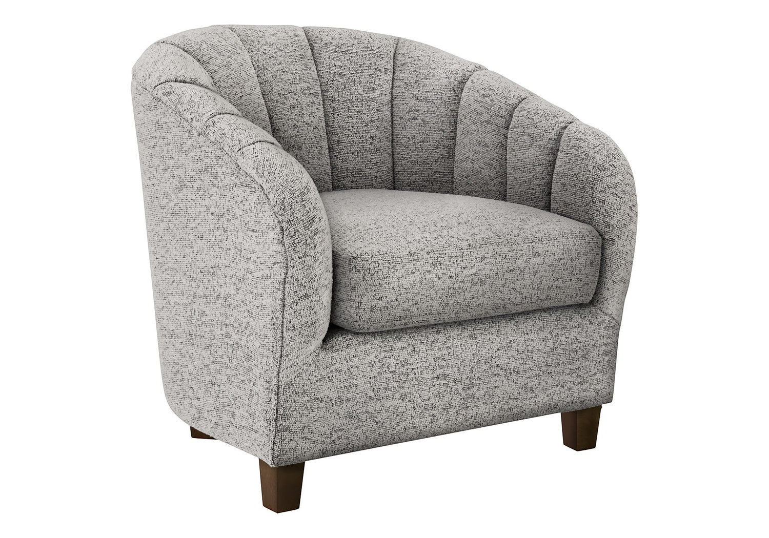 Fauteuil d'appoint Noella TOCO Meubles gris chiné avec dossier arrondi et pieds en bois