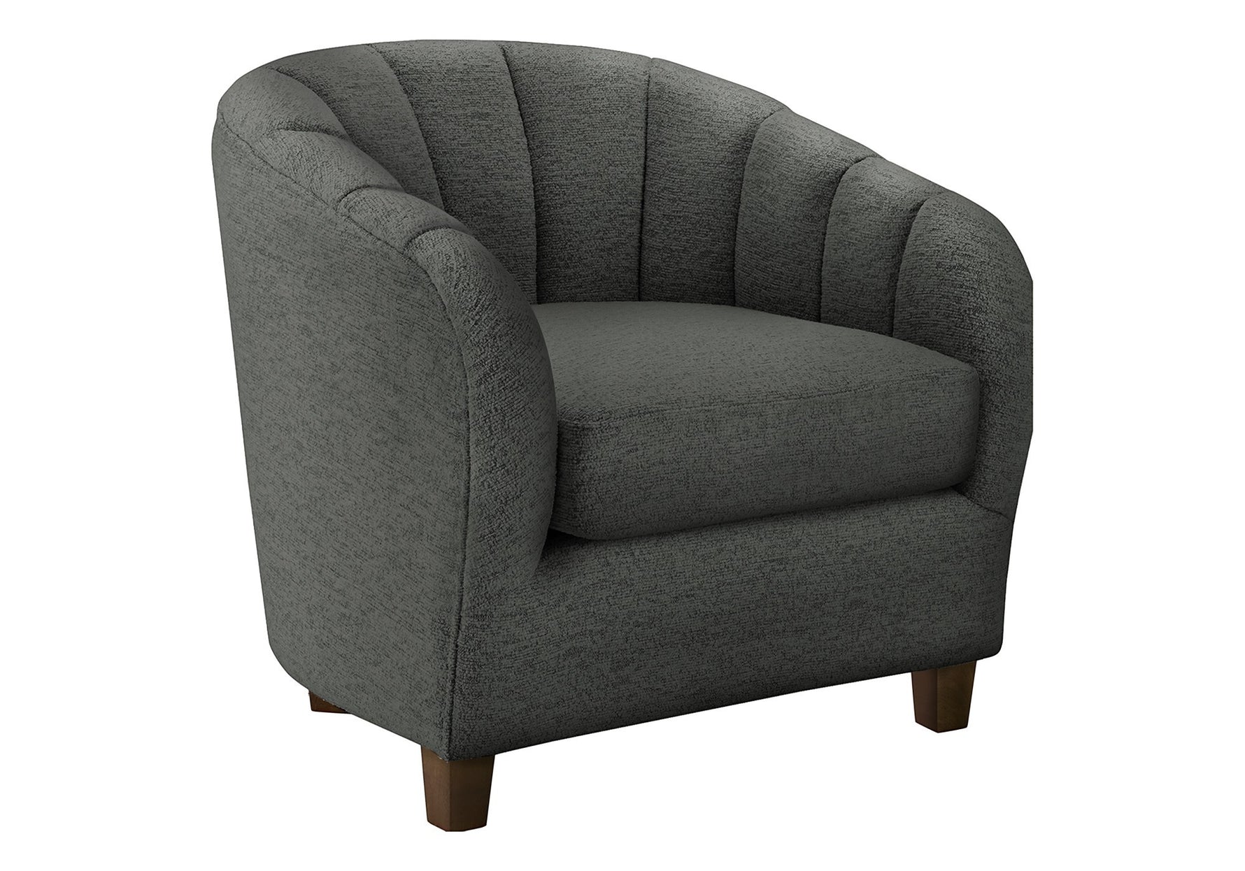 TOCO Meubles fauteuil d'appoint Noella gris foncé capitonné avec dossier arrondi et pieds en bois