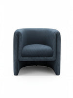 Fauteuil d'appoint Océan bleu marine TOCO Meubles, design moderne, tissu texturé, assise confortable.