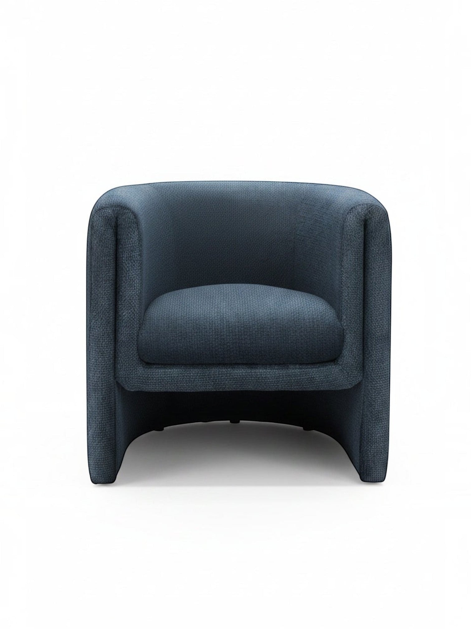 Fauteuil d'appoint Océan bleu marine TOCO Meubles, design moderne, tissu texturé, assise confortable.
