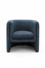 Fauteuil d'appoint Océan bleu marine TOCO Meubles, design moderne, tissu texturé, assise confortable.