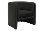 Fauteuil d'appoint Océan TOCO Meubles en tissu texturé gris foncé, style tonneau moderne, assise confortable.